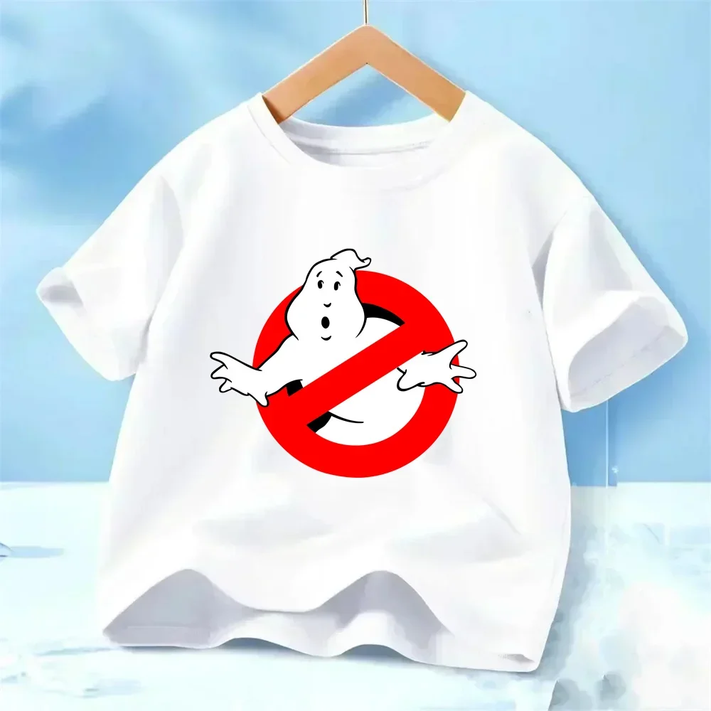 2026 Summer Boys/Girls Ages 3-14 Cartoon Cotton Fun Ghostbusters Games Printed Short Sleeve Kids T-shirt Comfort