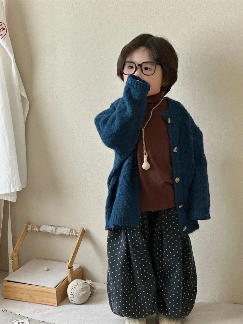 Girls Pants 2024 Autumn New Childrens Wear Korean Style Boys and Girls Polka Dot Cowboy Radish Bloomers Casual Simple Daily image 5