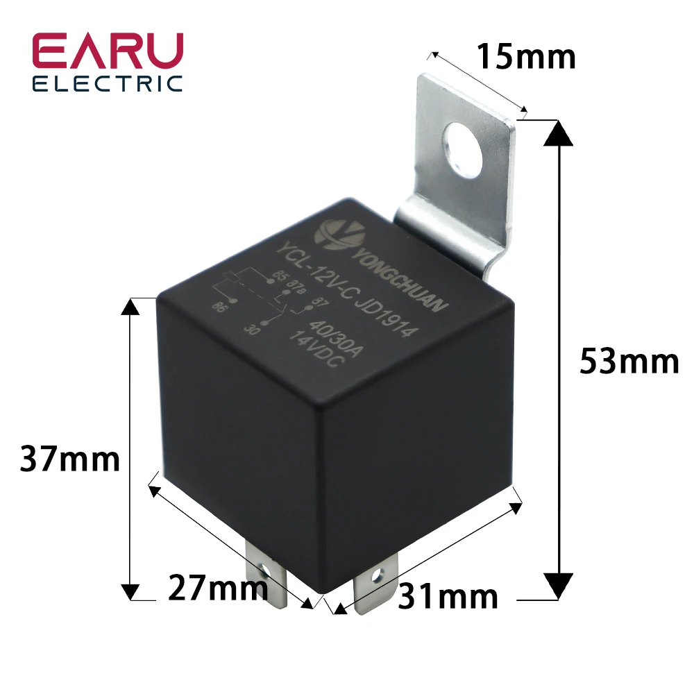 4 5 Pin 4P 5P 40A Waterproof Car Relay Long Life Automotive Relays Normally Open DC 12V 24V Relay For Head Light Air Conditioner