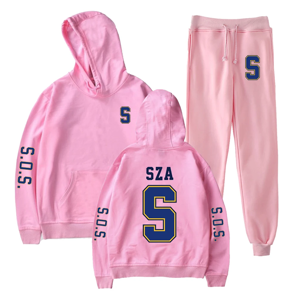 SZA SOS Blind New Album Hoodie Jogger Pants Two Piece Set Sweatshirts+Sweatpants 2023 World Tour Clothes Men Women's Set