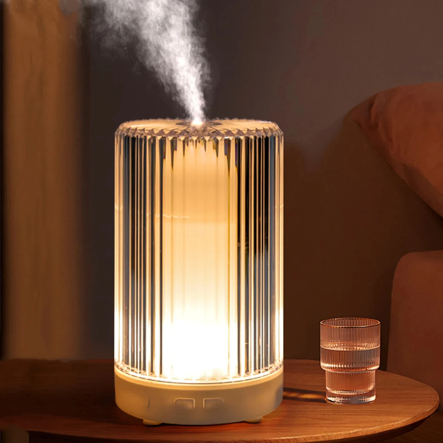 Soothing Atmosphere Calming Lavender Scented Ultrasonic Aromatherapy Crystal Air Humidifier - Relaxing 200ML Desktop Essential O