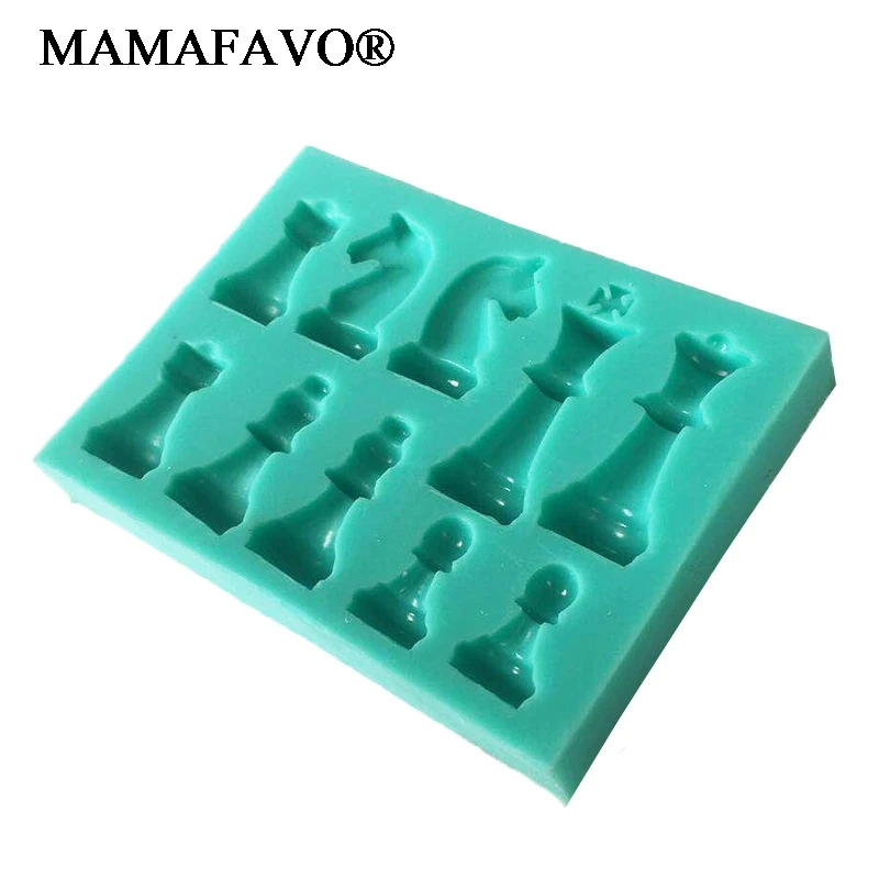 3D Chess Silicone Fondant Mold Polymer Clay Resin Molds Cake Baking Decorating Tools Chocolate Candy Gumpaste Moulds K826