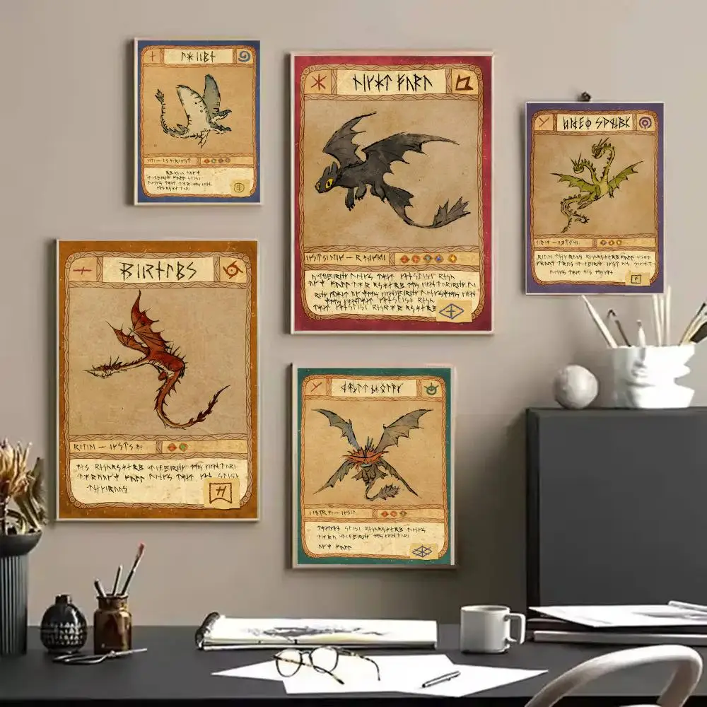 كيفية تدريب التنين الخاص بك ملصق ملصقات HD مقاوم للماء اللوحة جدار الفن لغرفة النوم غرفة المعيشة ديكور المنزل الديكور هدية