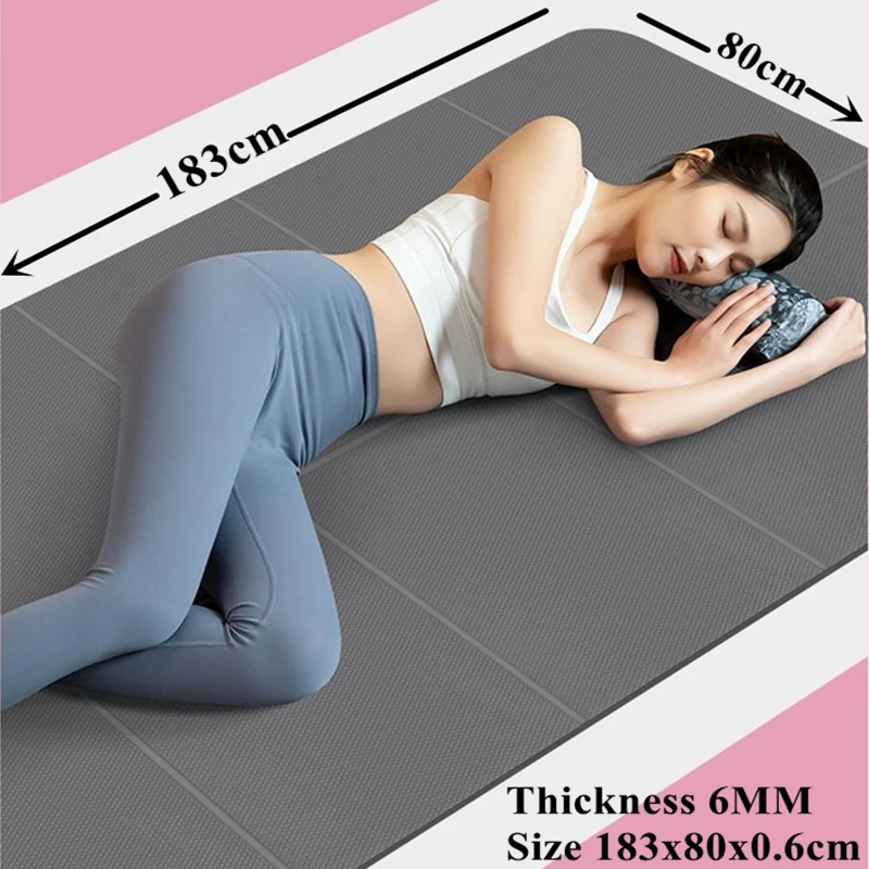 

1830x800x6MM Exercise Mat for Pilates and Floor Workouts Eco-Friendly Double-Sided Non-Slip Travel Fitness Foldable Yoga Mat