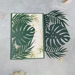 Custom Invitation Palm Laser Cut Card For Wedding Graduation Birthday Engagement 50 Sets