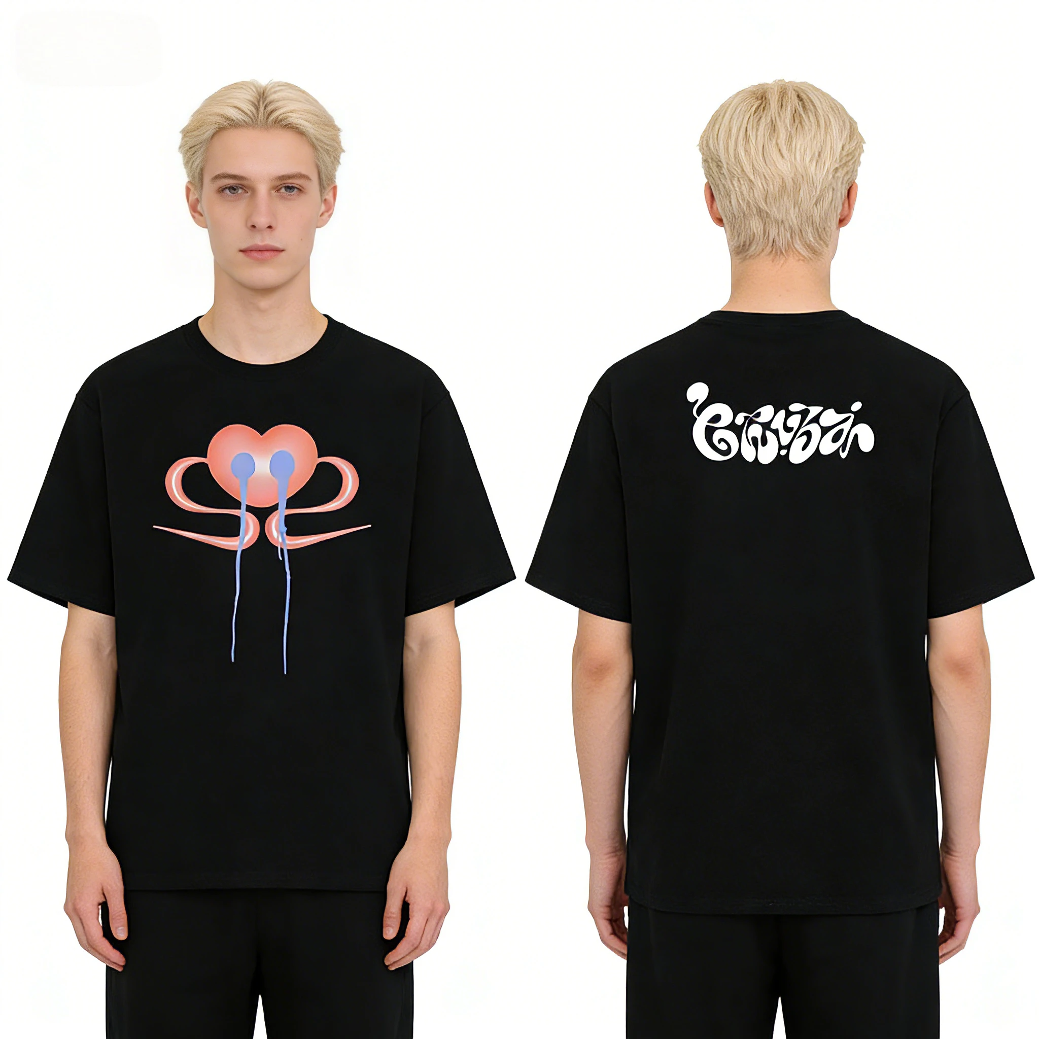 Promoción de Temporada Primavera/Verano 2026, Camiseta Informal de Manga Corta con Estampado Nina Chuba para Hombre y Mujer, Estilo Hip-hop