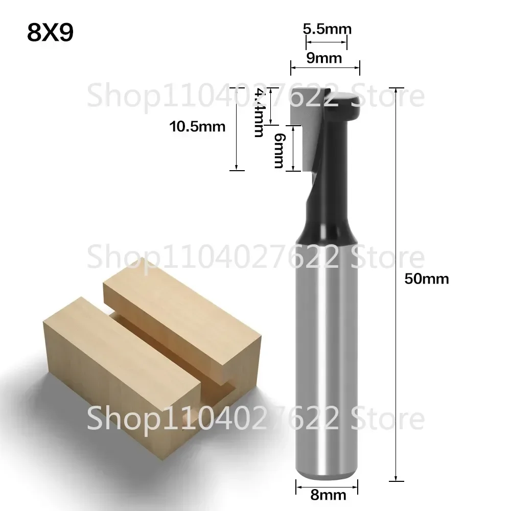 1set 8mm Shank T-Slot Keyhole Cutter Wood Router Bit Carbide Cutter for Wood Hex Bolt T-Track Slotting Milling Cutter  3/8 1/2