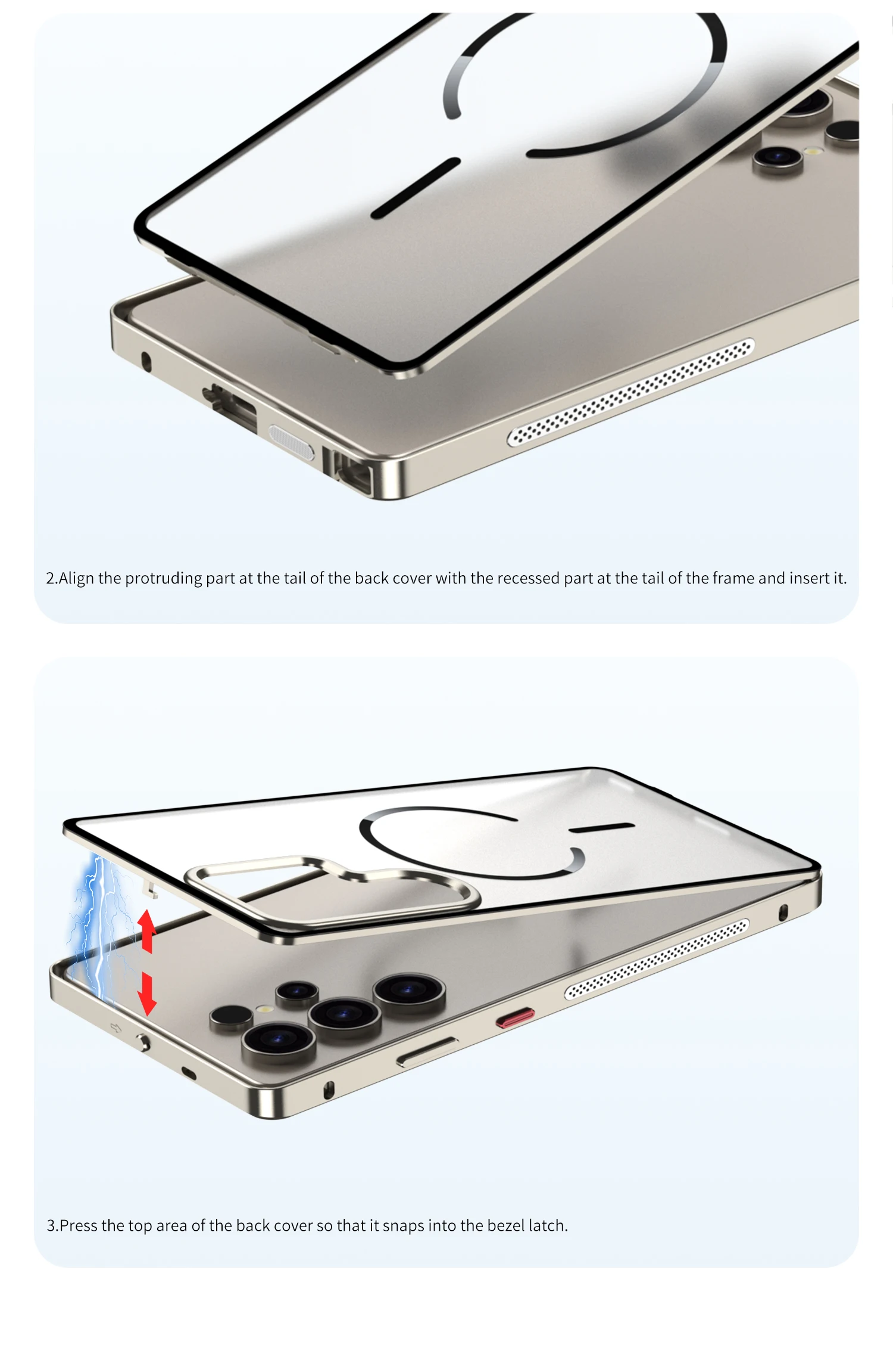 Für Samsung Galaxy S26 Plus S25 S24 S23 Ultra Mattierte Handyhülle Metallrahmen Abnehmbar Für Magsafe Schnalle Aluminiumlegierung Hülle – Detail 15