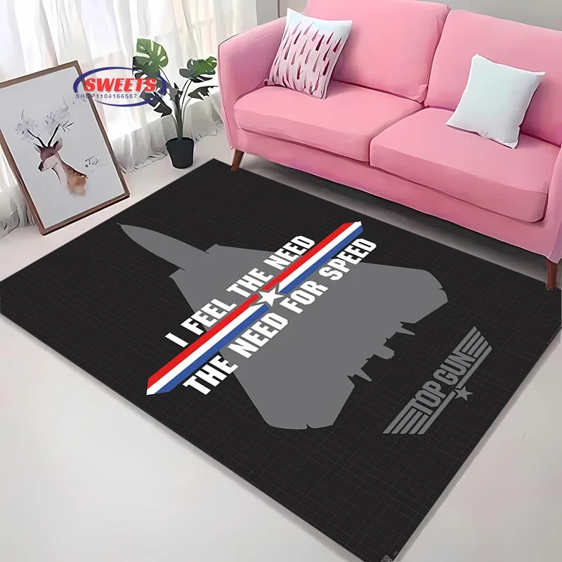 3D Classic Movie T-T0P Gun Carpet,Living Room and Bedroom Household Items, Children's Room Sofa Mat,Doormat Floor  Anti-slip Rug