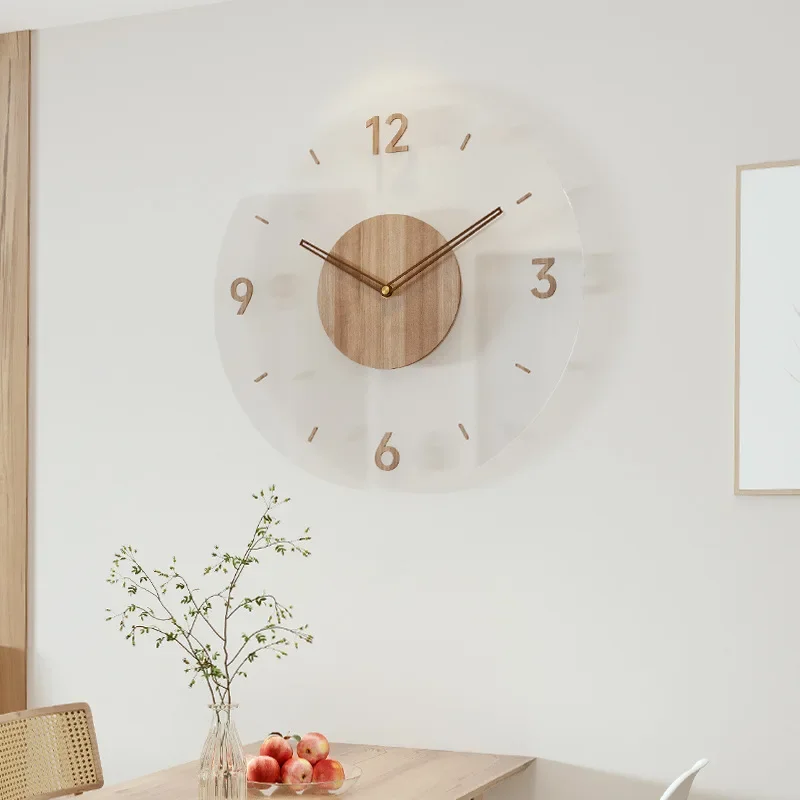 Fashion Clock Wall Clock living room decoration Solid Wood Creative Silent Nordic Simple Quartz Clock Luxury Wall Watch decor