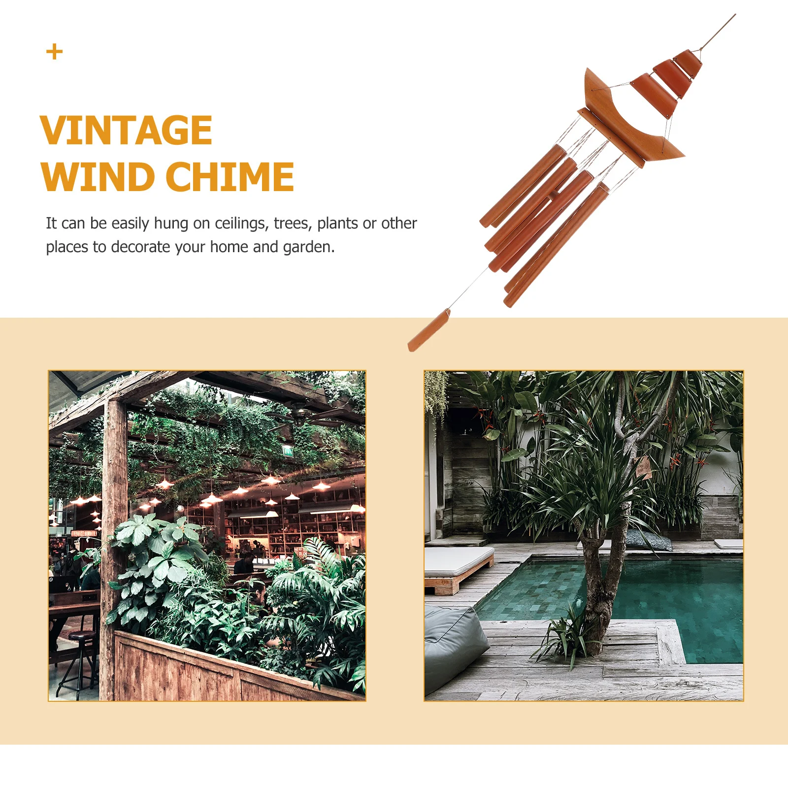 

Wind-bell Balcony Chimes Japanese Bamboo Decor Pendant Hanging Decoration Windchime Bells Decorations