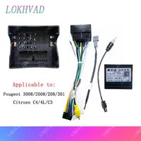 Decodificador de caja Canbus de radio de coche android para Peugeot 3008/2008/208/301, Cable de alimentación con enchufe de arnés de cableado de 16 pines