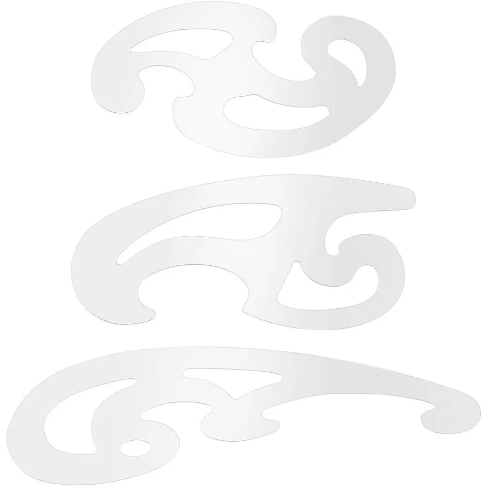 

3 шт., французская кривая линейка из нержавеющей стали, металлическая линейка с узором, трафареты для рисования, декоративное тиснение, профессиональный инструмент для рисования