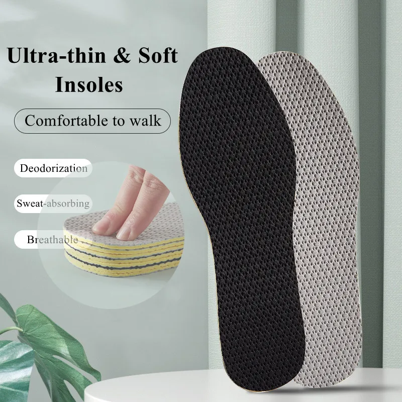 Arch Support Foot Sports Insoles Ultra-thin Soft-soled Shoe Cushion Latex Insole Breathable Sweat-absorbing Pads Inserts 1 Pair