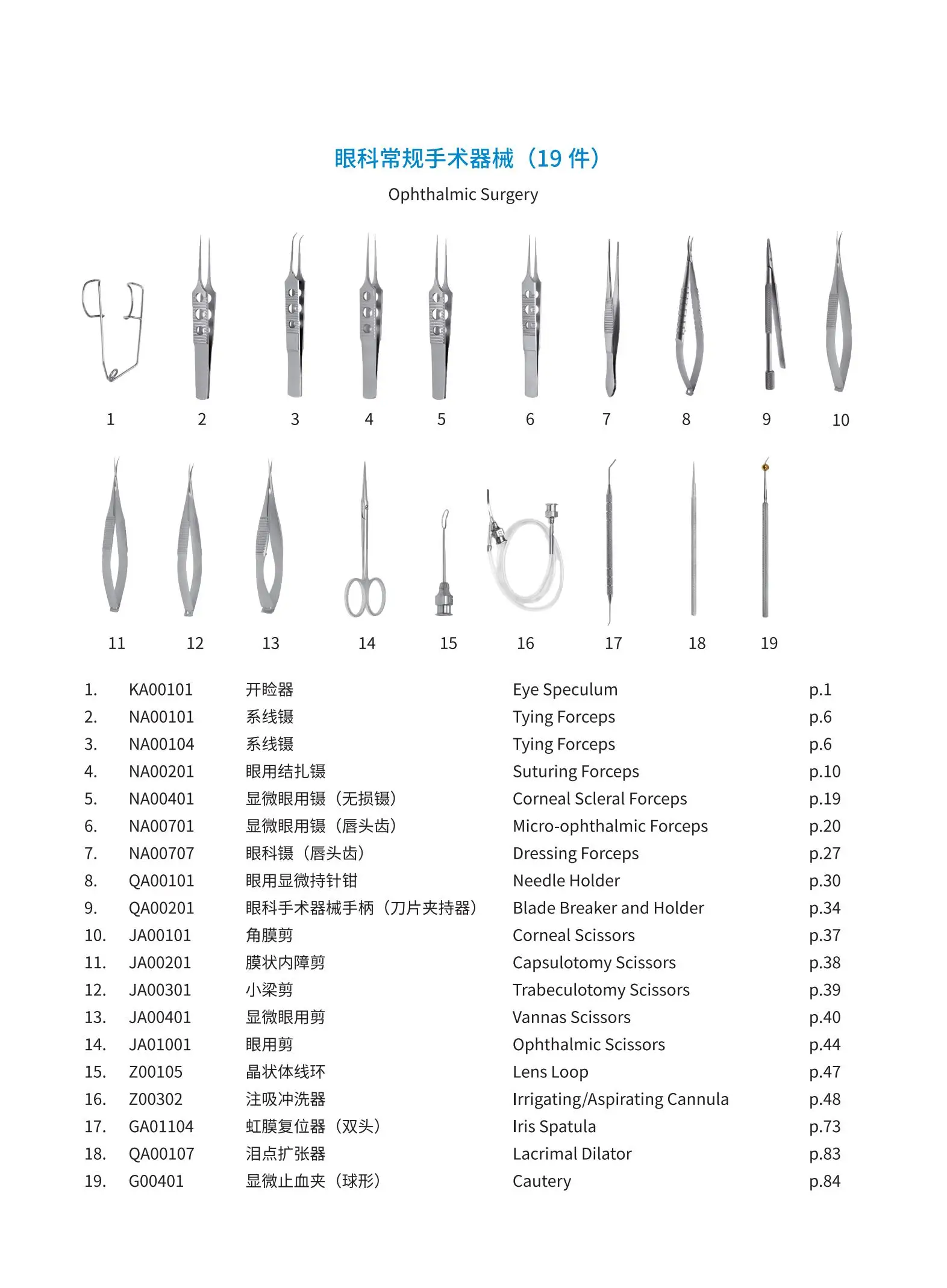 Set Instrumen Mikro Bedah Mata Glaucoma (14 Buah) Set Instrumen Mikro