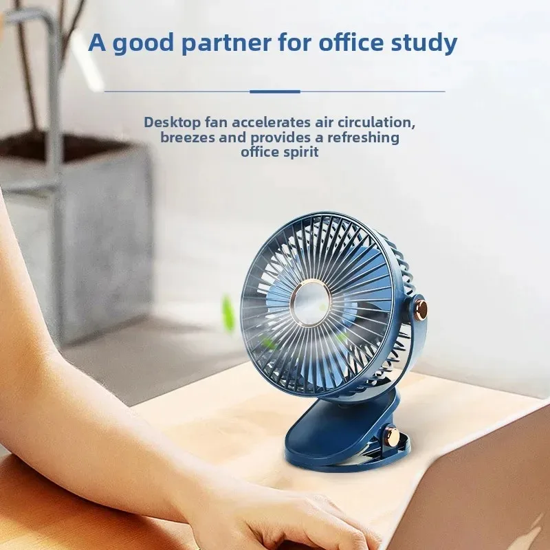 مروحة إضاءة ليلية محمولة بمشبك صغير لسطح المكتب على معلق TYPE-C شحن 18650 بطارية عمر مروحة مروحة تبريد طاولة محمولة كهربائية