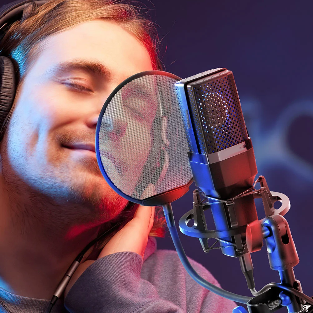 

1pc Microphone Wind Screen Filter Anti-Blast Shield Black Blowout Preventer Pop P Sounds S Hissing Protection Mic Accessories