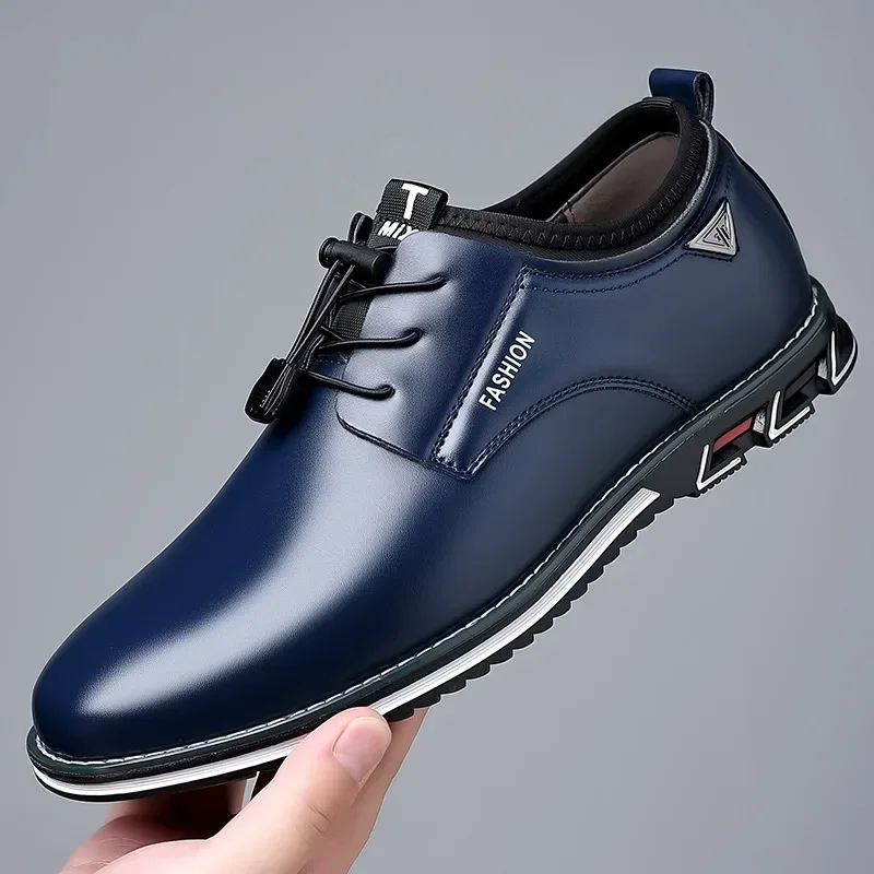 أحذية جلدية مريحة للرجال ، أحذية عمل غير رسمية ، الانزلاق على المتسكعون الذكور ، Oxfords ، Oxfords ، منصة الموضة ، حجم كبير 50 ، 2023