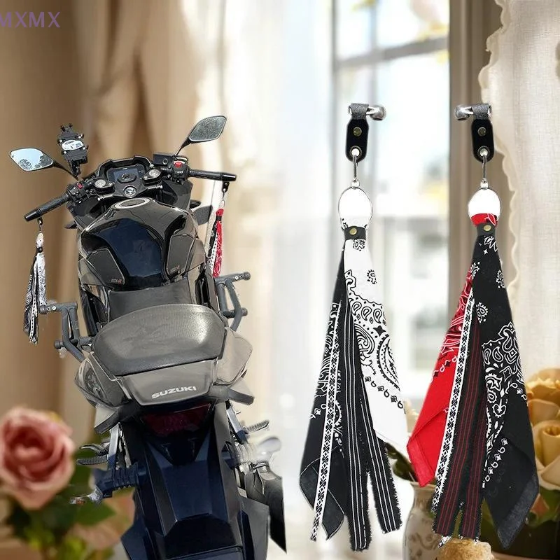 Универсальное украшение на руль мотоцикла в стиле хип-хоп, бандана в стиле рок-панк, лента для байкера, висит