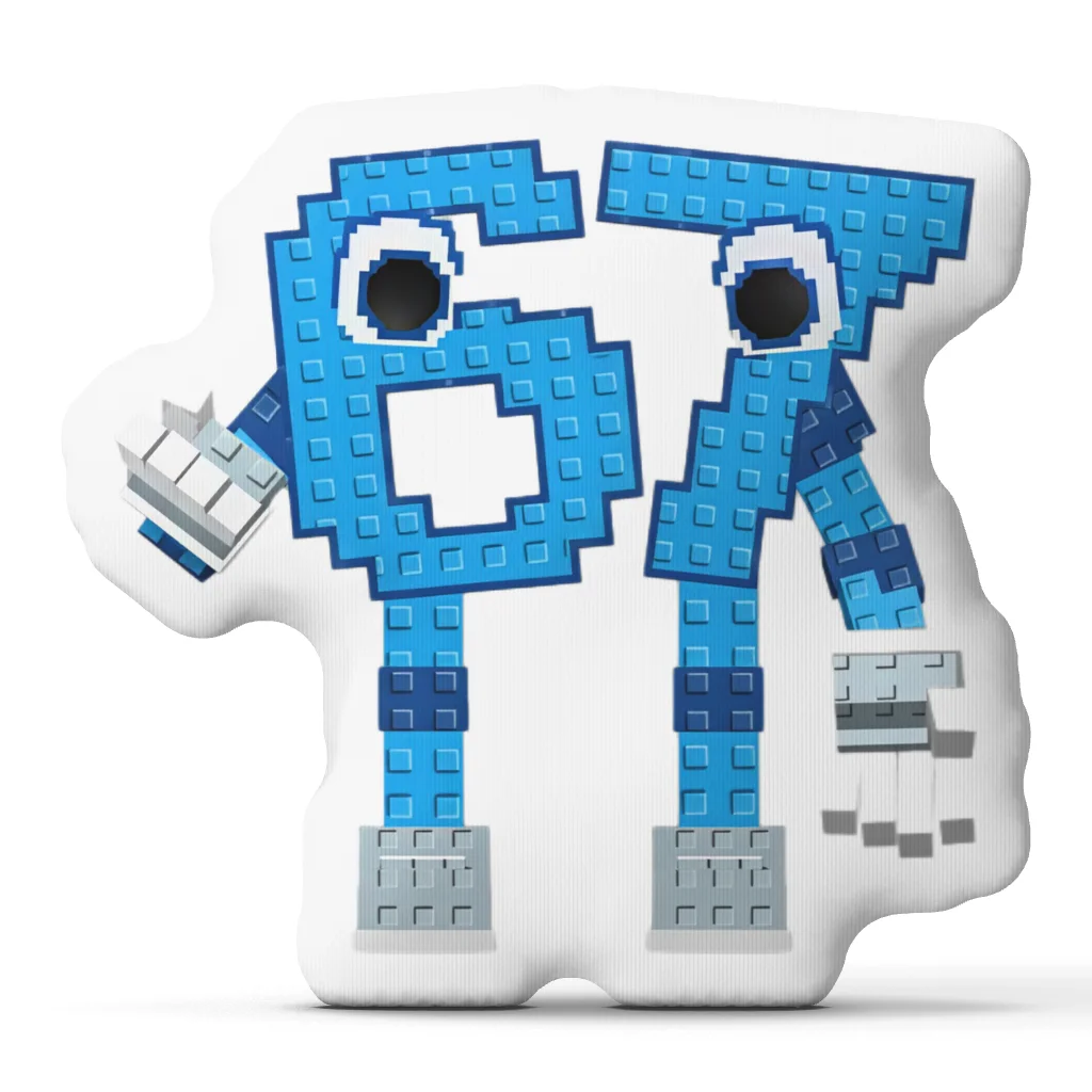 Italian Brainrot 67 Viral Meme Shaped Pillow Blue Block Character Stuffed Cushion Robot Throw Pillow Sofa Bedroom Decor Gift