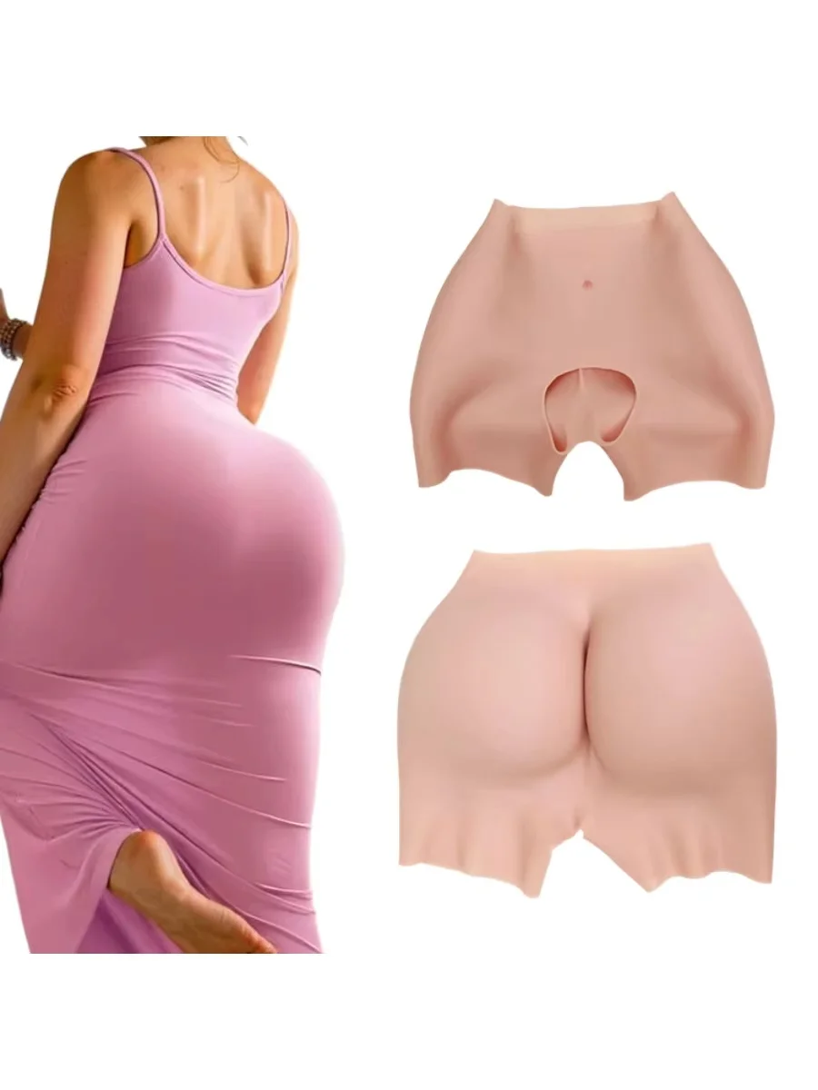 Silicone Butt Enhancement Pants, Hip and Waist Sculpting Three-Piece Tights, Butt Lifting Shapewear