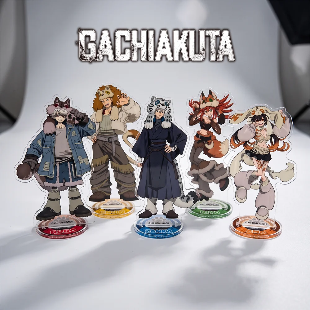 Gachiakuta Stuffed Ver 15CM Double Sided Acrylic Stand Keychain 2026 New Anime Stand Rudo Enjin Riyo Zanka Desk Decor Fans Gift