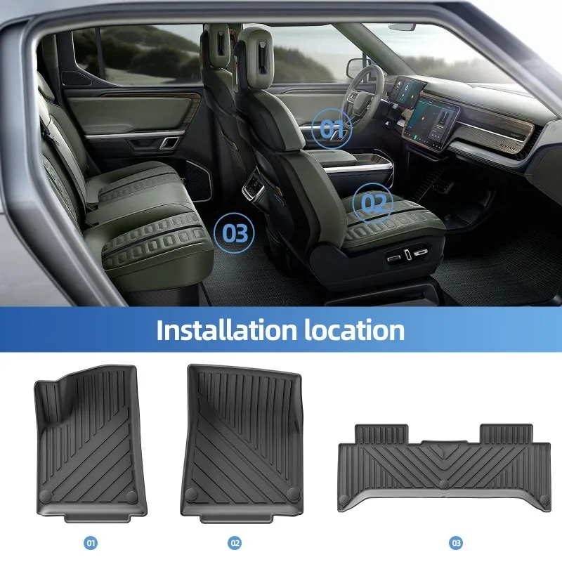 

For Rivian R1T 2022-2024 3D TPE Car Floor Mat Cargo Compartment Liner Trunk Mat Waterproof Protective Auto Parts Left Hand Drive