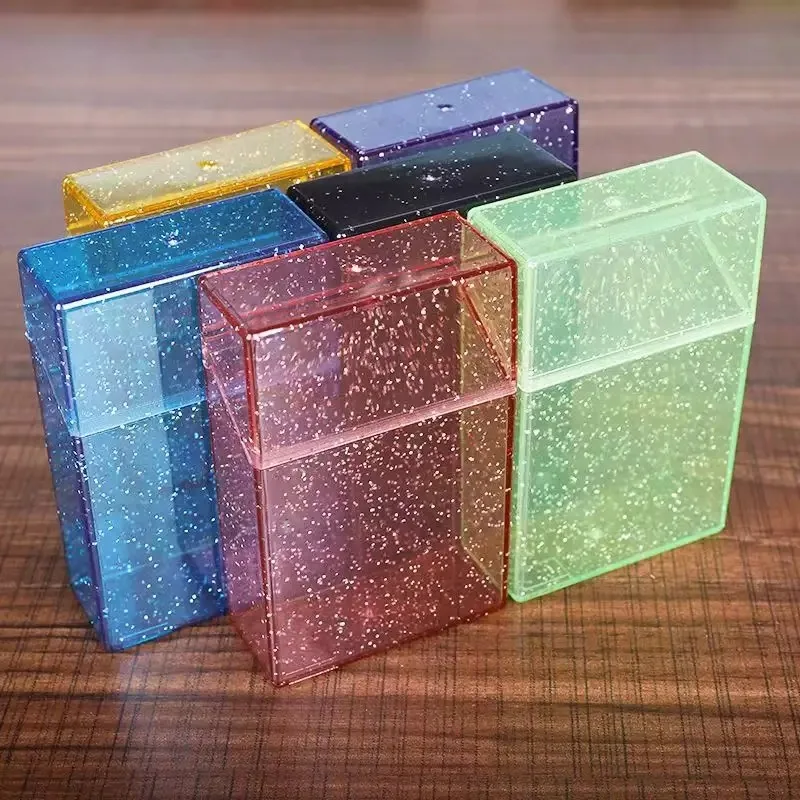 

Откидная крышка коробки для сигарет большой емкости, прозрачный портсигар, портативный ящик для хранения сигарет, влагостойкие инструменты для курения