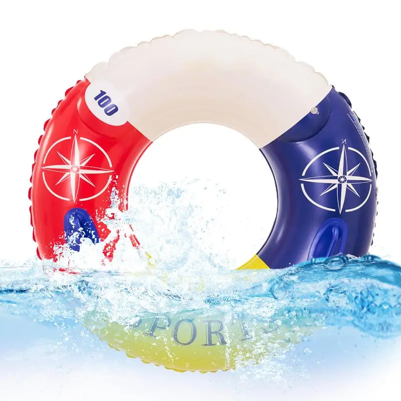 

Swimming Pool Ring Round Floating Swimming Ring With Handle Leak-Proof Thicken Waterproof Beach Toy For Outdoor Pools Garden And