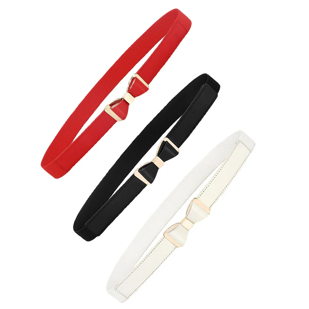 

Набор из 3 эластичных поясов с бантом для женщин: модный, повседневный, для вечеринок, свиданий, шопинга, женский пояс-корсет