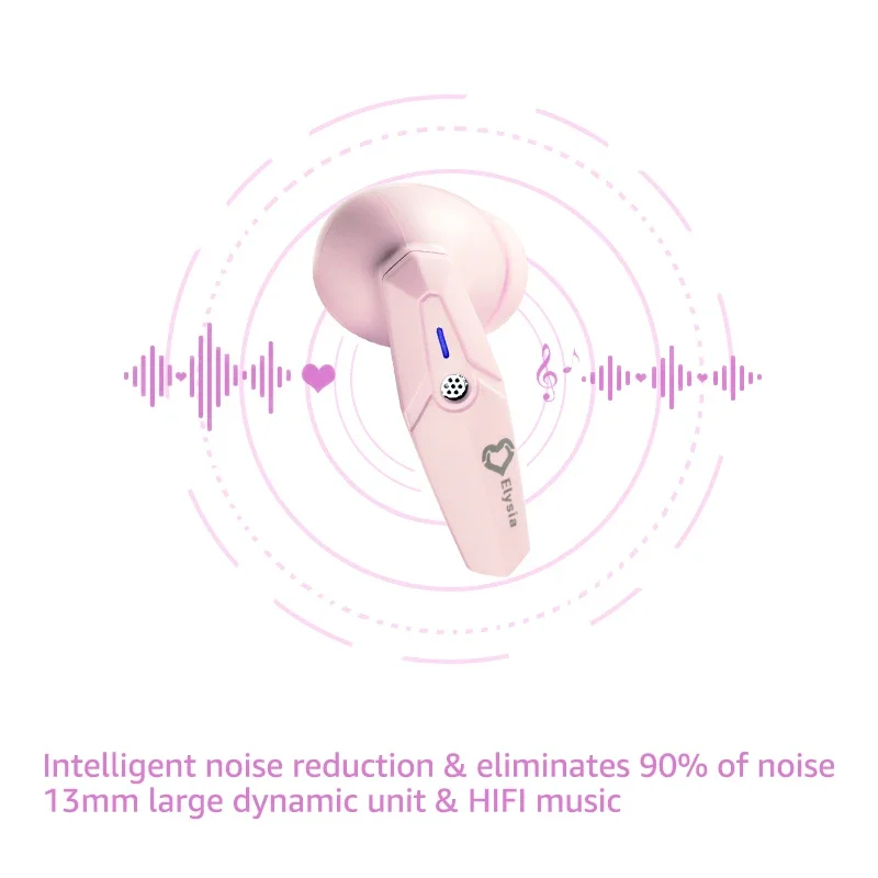 Honkai Impact 3 Headphones Cute Elysia Customized Pink Bluetooth 5.3 Headset Earphones Bluetooth Wireless Gift Package