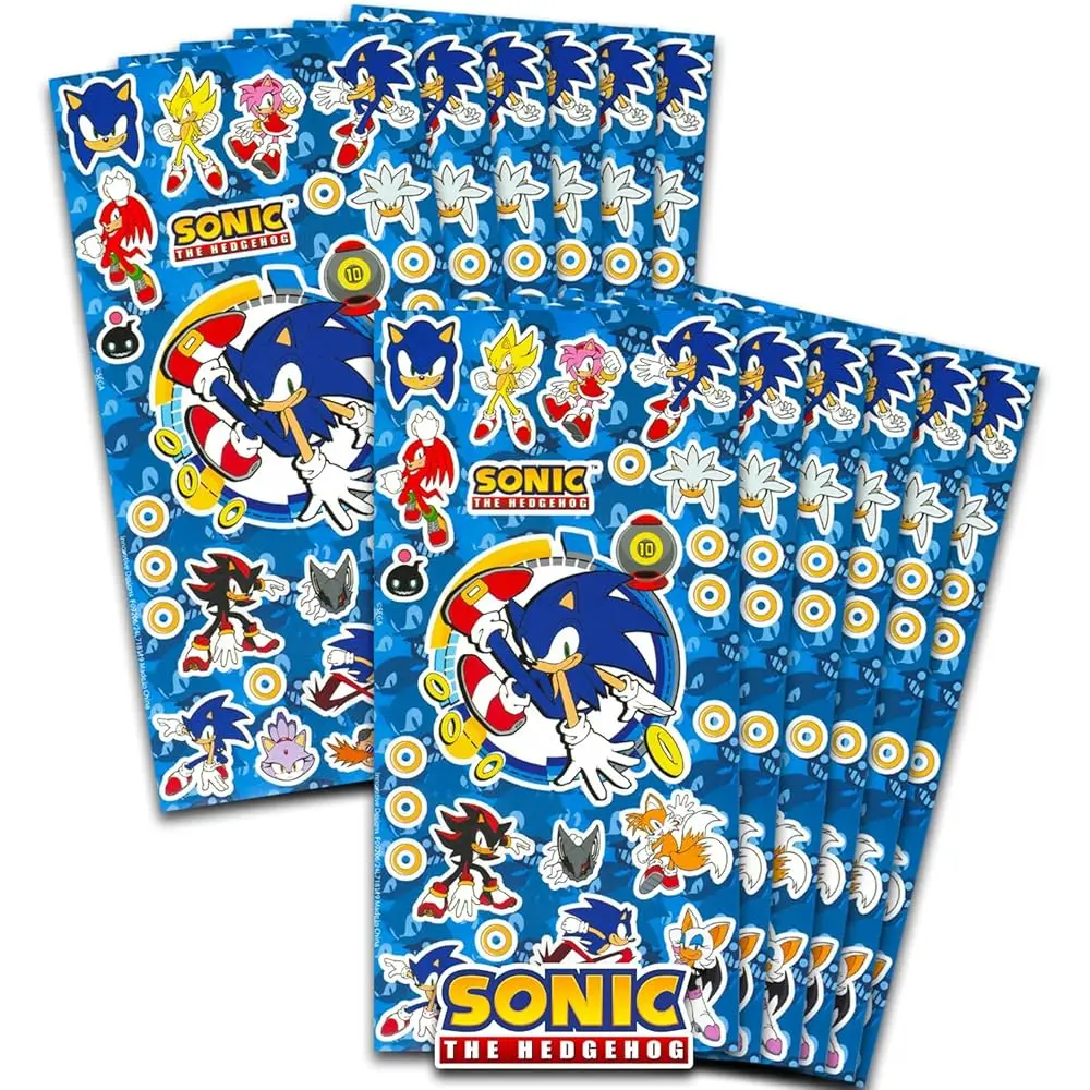 

Набор сувениров для вечеринки Sonic для мальчиков и девочек ~ 12 листов наклеек для детских подарочных пакетов на день рождения | Принадлежности для вечеринок Sonic Party