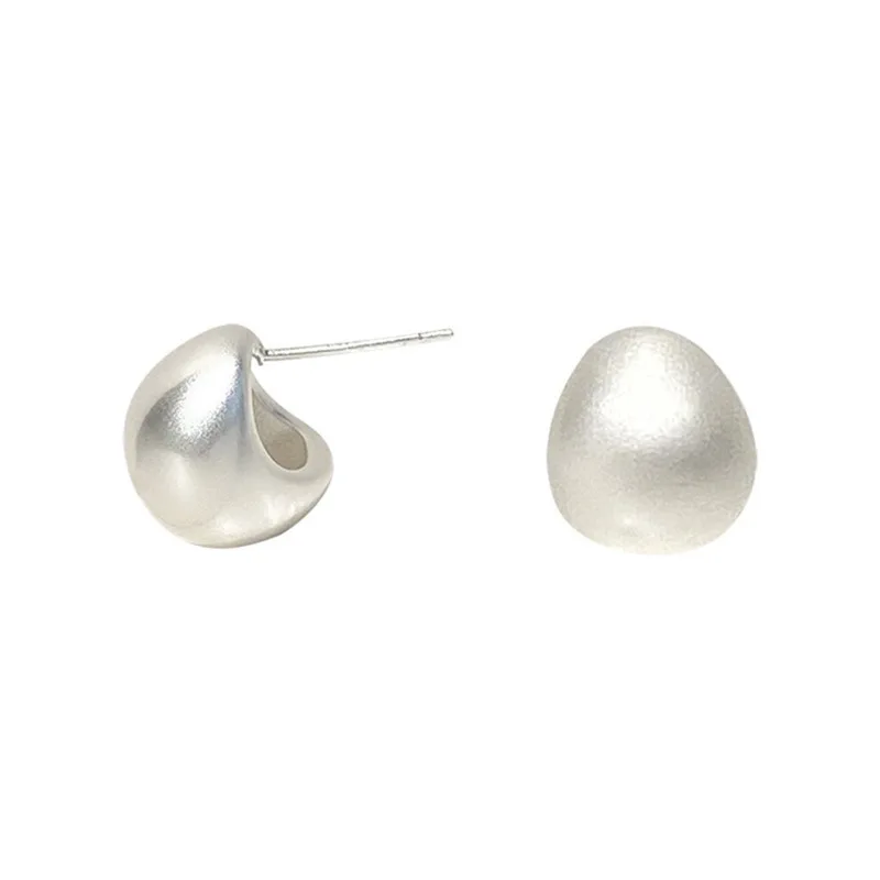 ANENJERY Geometric Minimalist Matte Brushed Metal Drop Shaped Earrings for Women Simple Fashion Party Jewelry Accessories