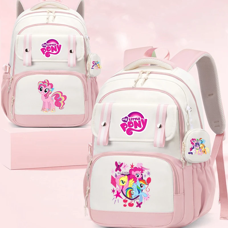 

My Little Pony Backpack Popular Kid Teenager SchoolBag Large Student Bookbag Girls Travel Knapsack Gift With Coin Purse