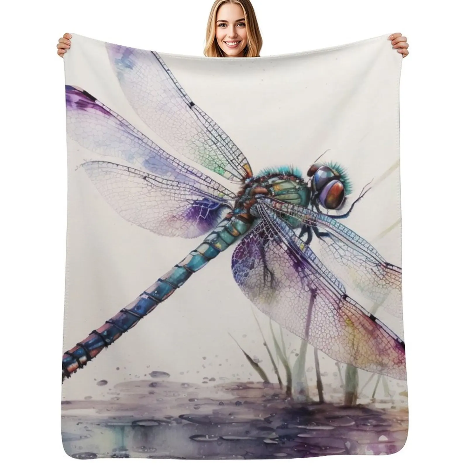 

Dragonfly watercolour painting 2 Throw Blanket Blankets For Sofas Summer Beddings decorative warm for winter Blankets