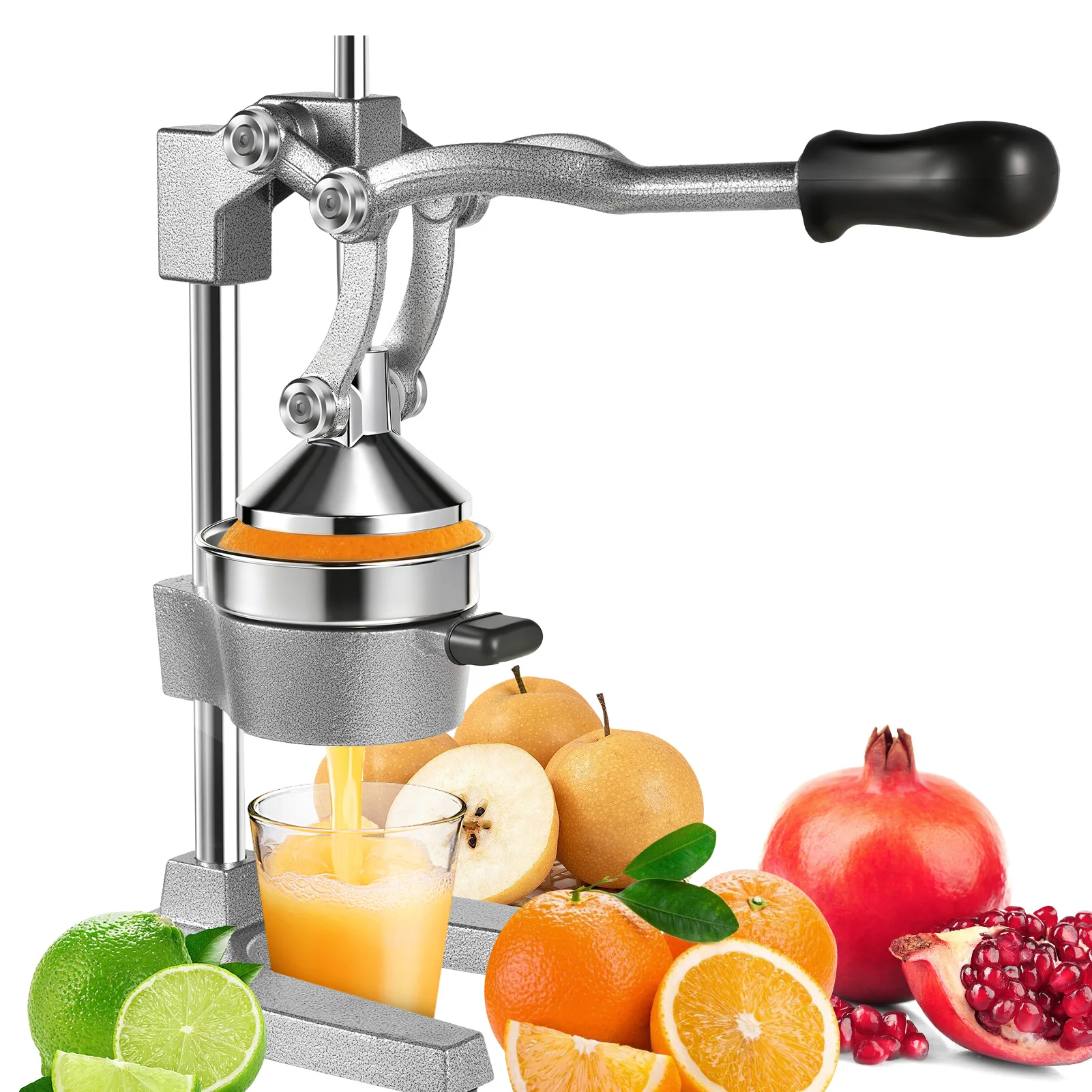 Manuelle Gusseisen-Zitruspresse 9cm Großer Durchmesser Robuste Zitronenpresse für Orangen Granatäpfel Küchenwerkzeug