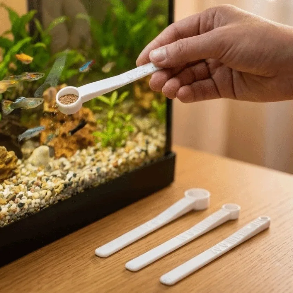 3Pcs Fish Tank Feeding Measuring Spoons Set, Different Sizes Quantitative Fish Food Scoop, Precise Aquarium Feeding Tool