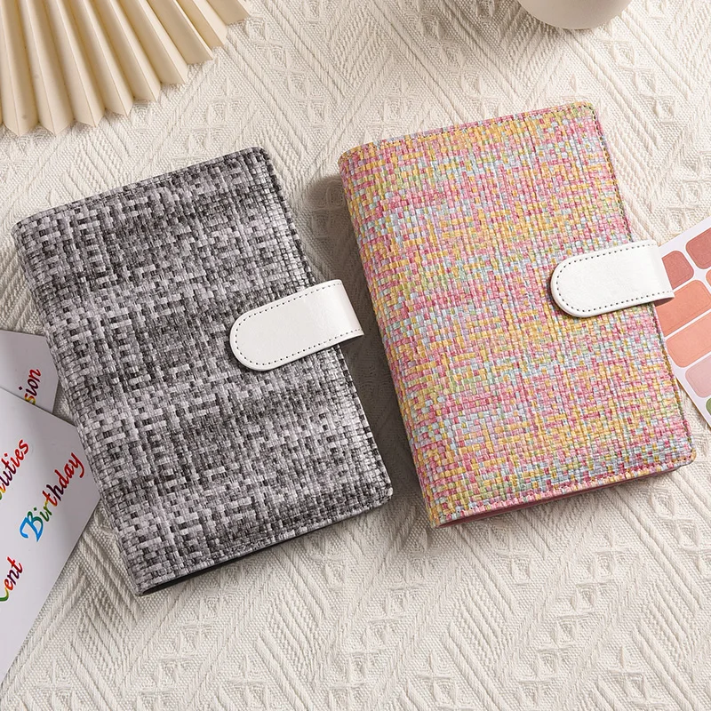 A6  Rainbow Knitting Pattern DIY Loose Leaft Binder Notebook Cover Diary Agenda Planner Paper Cover School Stationery