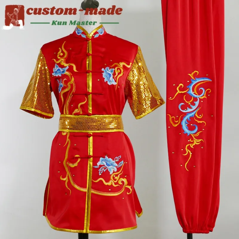 

Custom Martial Arts Uniform Kung Fu Suit with Dragon Embroidery Southern Fist Long Fist Reinforced for KungFu Forms Competition