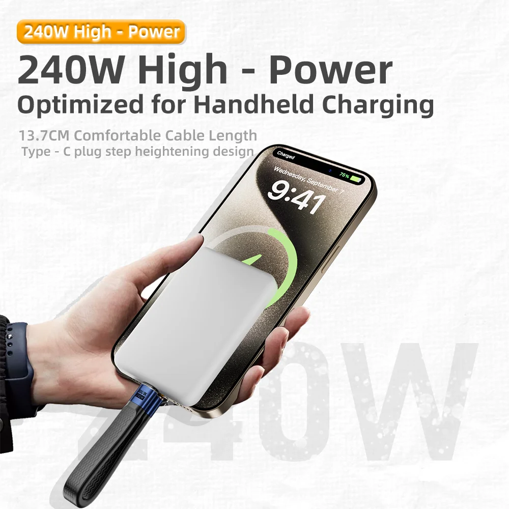 240 واط 40 جيجابت في الثانية USB4 قصيرة USB C إلى USB C كابل شحن سريع نوع C نقل البيانات 8K شحن البيانات تمديد كابل المفاتيح كابل