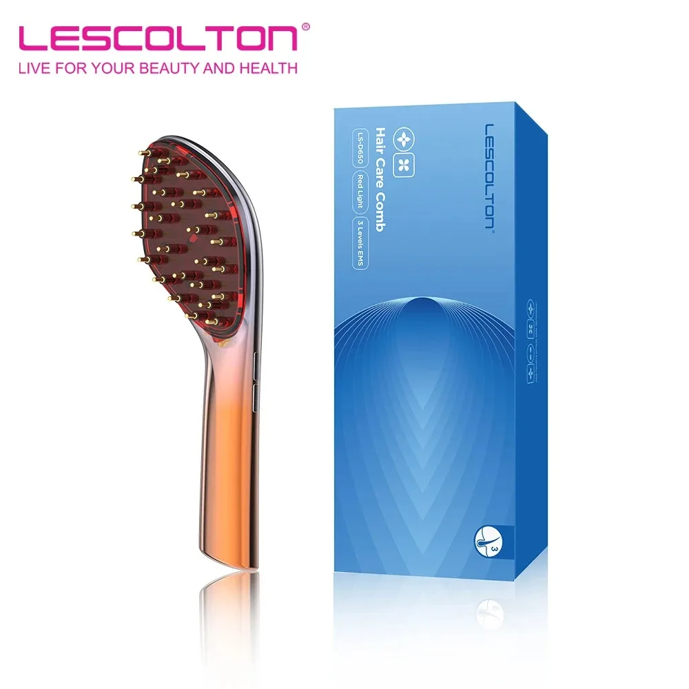 LESCOLTON Hair Care Comb LED Red Light Therapy Hair Growth Comb Multifunction EMS Microcurrent Scalp Massager for Women and Men