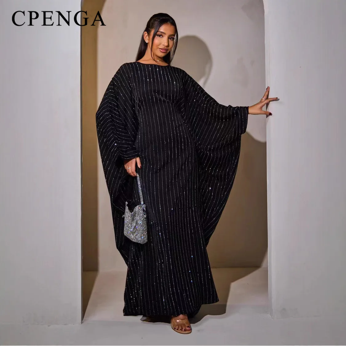 

2025 Eid Arabic Muslim Women Kaftan Clothing Ramadan Luxury Dubai Abaya Dress Islamic Party Outfit Fashion Turkey Diamond Robe