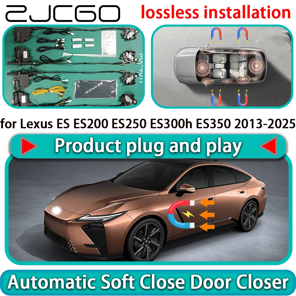 ZJCGO for Lexus ES ES200 ES250 ES300h ES350 2013-2025 Auto Pull Soft Close Door Kit Power Latch Door Catch Soft Closing Assist