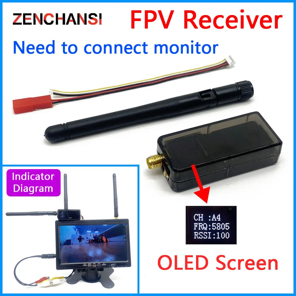 Over 20Km Long range 5.8G 48CH 2000mW adjustable VTX Transmitter with CMOS 700TVL Camera and OTG FPV Receiver UVC for RC Plane