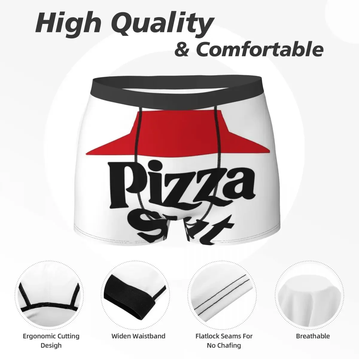 Calzoncillos bóxer de Pizza para hombre, ropa interior transpirable, regalo para novio