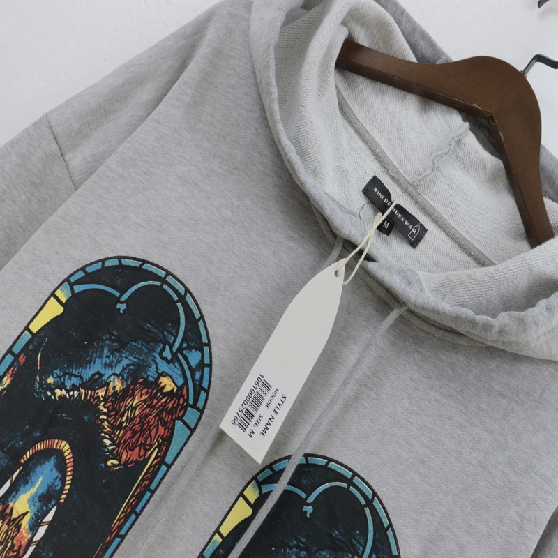 Real Picture WDWwashed Do Old Heavy Industry Print Tide Cotton Hoodie Comfortable Cotton Tops WHO DECIDES WAR Hooded Sweatshirt