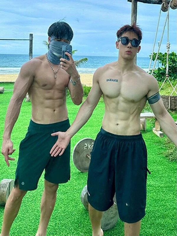 

Ice Sensation Men's Sport orts Summer Thin Ice Silk Qui Dry Beach Pants Outdoor Running Baskeall Four Five Lengths orts