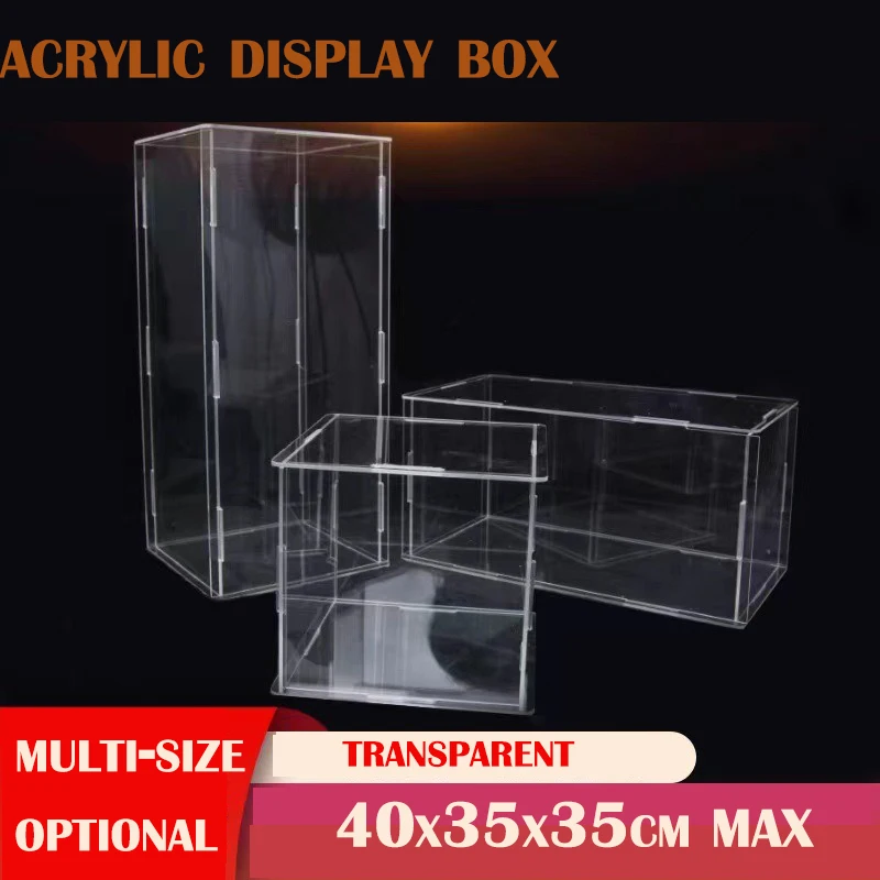 all Transparent 40x35X45CM Acrylic Display Boxes Figure Display Cabinet Plexiglass Dust-proof Model Storage Box Diy Assembled