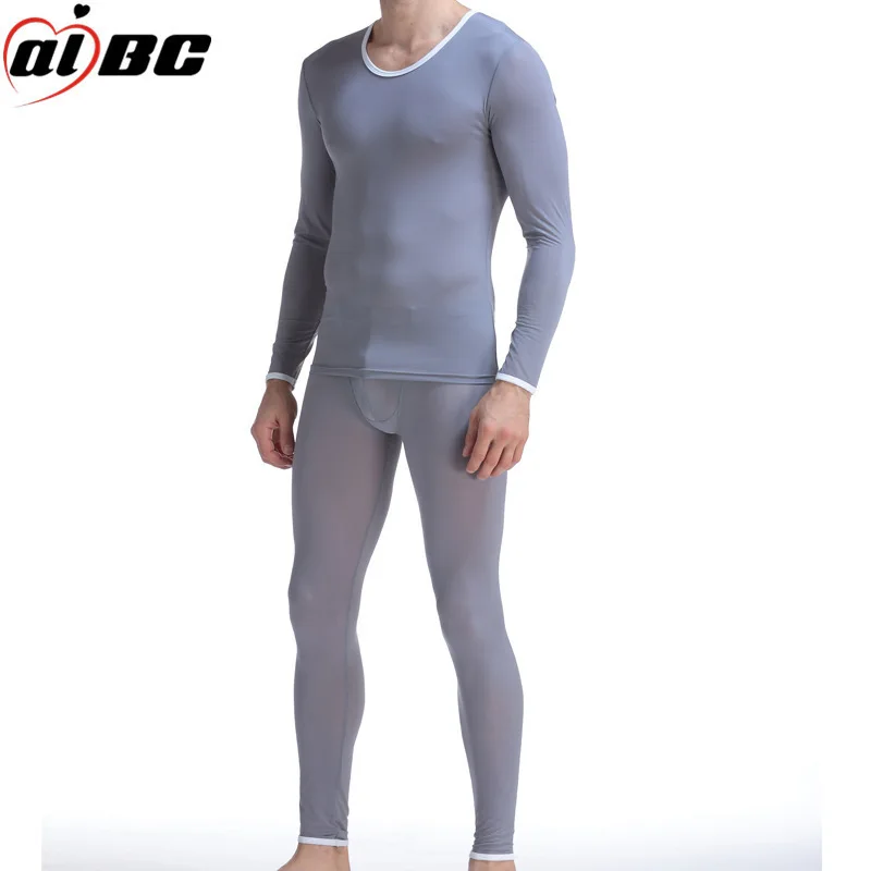 AIBC men's autumn clothes ice silk bottoming warm suit ultra-thin factory wholesale agent