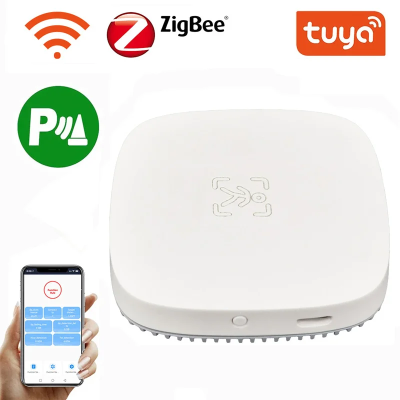 Tuya Smart Static Unmanned Active Fretting Motion Detection ZIGBEE/Wl-FI Human Breathing Presence Sensor Infrared Radar Alarm